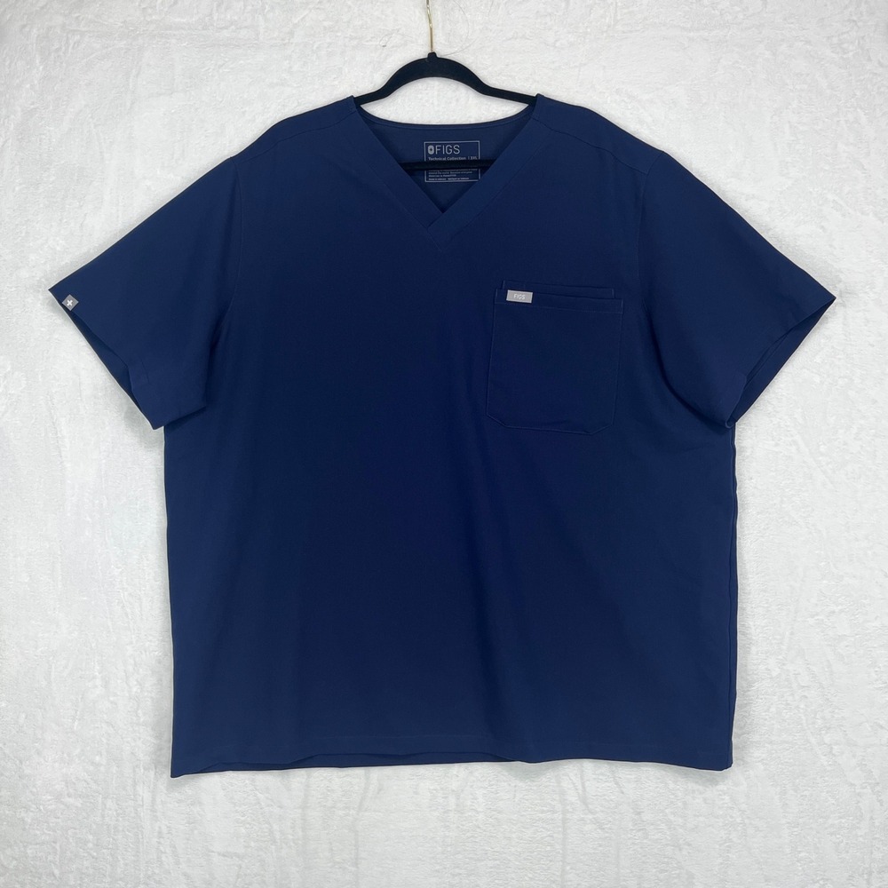 FIGS Leon Three-Pocket Scrub Top Mens 3XL Navy Blue NWT
